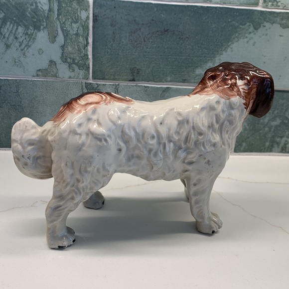 Single Standing St. Bernard Staffordshire Figurine c 1890 (Victorian era) - Picture 3 of 6